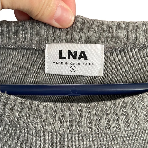 LNA Gray Soft Tencel Rainbow Striped Sweater - Picture 2 of 5